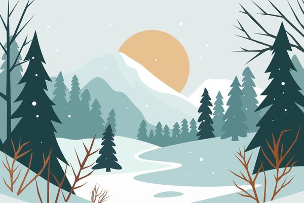 A Winter's Day in the Mountains