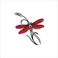 A dragonfly resting on the grass. vector