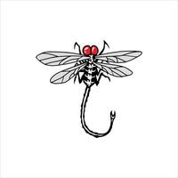 A red-eyed dragonfly on a white background vector