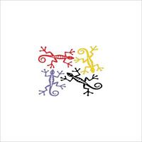 White background with a gecko skull vector