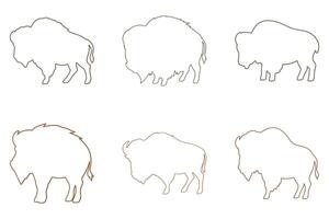 Outline Bison Illustration vector