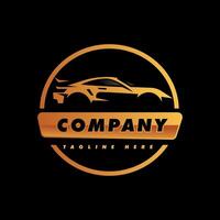 Car in circle logo vector