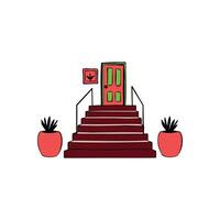 Art of Open Door and Stairs Representing Path to Success and Achievements vector