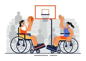 Diversity in Sports Illustration Featuring Athletes with Disabilities and Inclusion vector