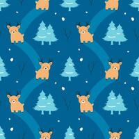 Hand-Drawn Winter Seamless Pattern with Playful Decorative Motifs vector