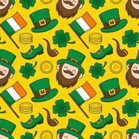 Saint Patrick's Day Seamless Pattern Illustration with Hand-Drawn Irish Details vector