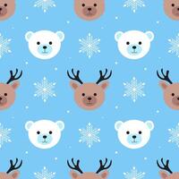 Decorative Winter Seamless Pattern Design in Hand-Drawn Cartoon Style vector