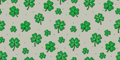 Clover Seamless Pattern 3D Style St. Patrick's Day vector