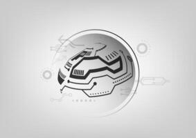 Abstract background with 3D global circuit vector
