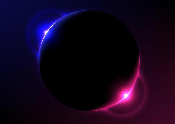 Abstract background with blue and pink planet