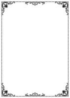 Black pattern frame, abstract vintage border on white background vector