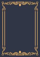 Golden frame and pillars, vintage borders, abstract pattern, Roman graphic elements vector