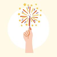 fire cracker new years illustration vector
