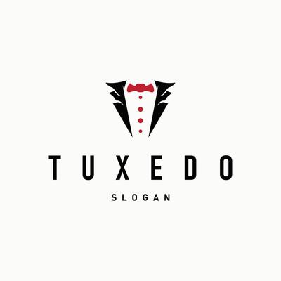 tuxedo logo design minimalist clothing store tailor