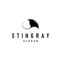 Stingray logo animal design simple vector
