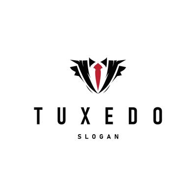 men tuxedo logo design illustration clothing store and tailor