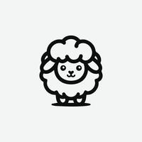 a black and white sheep icon on a white background vector