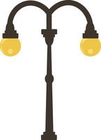 Stylized Street Lamp with Two Light Globes vector
