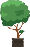 Cartoon Illustration of a Green Tree in a Pot vector