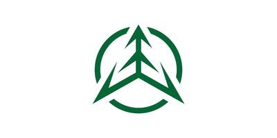 logo design north and pine,compass,navigation,symbol,icon,idea,creative. vector
