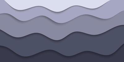 a gray and dark paper cut background with waves vector