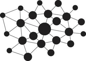 Abstract social network connection. Connecting network tech ai element isolated on white background vector
