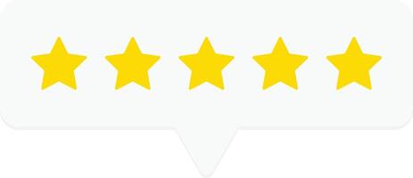 Five star rating isolated on white background. Review and rate us concept vector