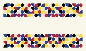 Minimalist trendy Bauhaus pattern backgrounds op-art, retro styled pattern banner design vector