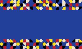 Blue minimalist trendy Bauhaus pattern backgrounds op-art, retro styled pattern banner design vector