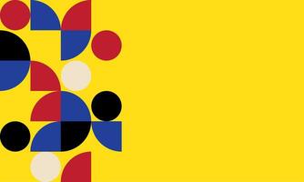 Yellow Minimalist trendy Bauhaus pattern backgrounds op-art, retro styled pattern heading presentation vector