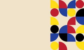 Beige Minimalist trendy Bauhaus pattern backgrounds op-art, retro styled pattern heading presentation vector
