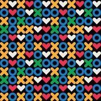 Abstract Geometric Heart XO Pattern Background Wallpaper vector