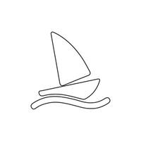 Boat icon Line art design. Boat in river icon illustration. isolated flat icon on a white background vector