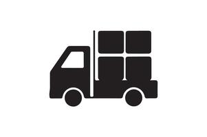 Loaded Truck Icon . Transportation Set in Flat Design Style. n isolated silhoueCar icon set illustratiotte on white background vector