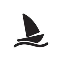 Boat icon silhouette design. Boat in river icon illustration. isolated flat icon on a white background vector