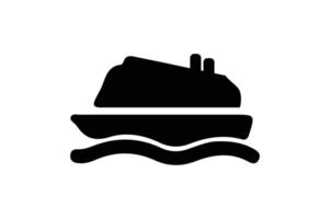 Ship icon. Public ship silhouette. Public ship icon isolated illustration design on a white background. vector