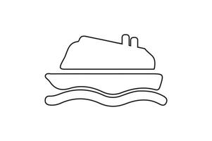 Ship icon. Public ship line art . Public ship icon isolated illustration design on a white background. vector