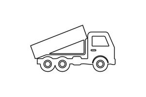 Truck Icon art Graphic design. Transportation Set in Flat line art Design Style. Car icon set illustration isolated silhouette on white background vector