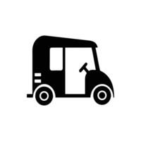 Auto rickshaw icon. Tuk Tuk Transportation Glyph Icon illustrations silhouette design on a white background vector