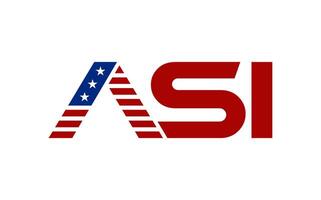 Initial with america flag logo design template vector