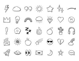 Collection of Hand Drawn Doodle Element Icons vector