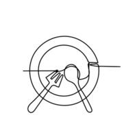 a black and white drawing of a fork and spoon vector