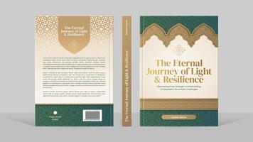 Islamic Book Cover Template Design with Arabic Pattern and Design Elements vector