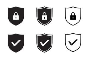 Security shield sign illustration. Security shields symbols vector