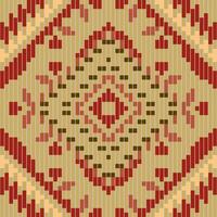 Knit Abstract Geometric Patternfolk Embroidery, Aztec Geometric Ornament Print. Design for Carpet, Wallpaper, Clothing, Wrapping, Fabric vector