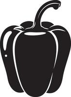 Simple Bell Pepper Silhouette Design with White Base vector