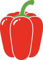 Minimal Red Bell Pepper Art Illustrations on White Background vector