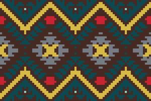 Shawl Abstract Geometric Pattern Backgroundfolk Embroidery, Aztec Geometric Ornament Print. Design for Carpet, Wallpaper, Clothing, Wrapping, Fabric vector