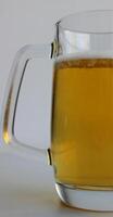 Side Of Traditional Beer Mug With Pale Ale With And Bubbles Vertical Stock Photo For Beer Backgrounds