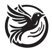 Elegant Black and White Bird in Flight Logo Design vector